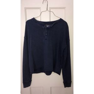 Aerie Cropped Henley Sweatshirt